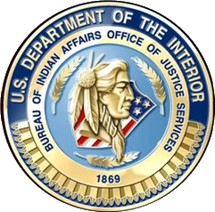 U.S. Department of the Interior Bureau of Indian Affairs Office of Justice Services logo